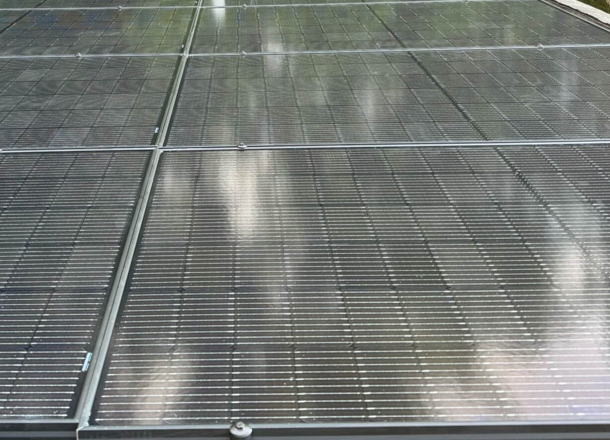 Close-up of commercial sun panels