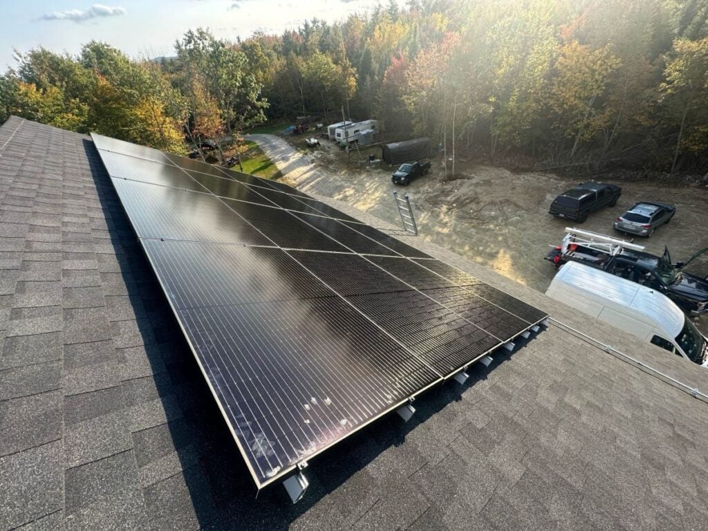Close-up of solar panels on a roof